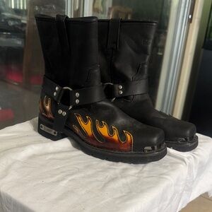 Element Black and Orange Flame Boots